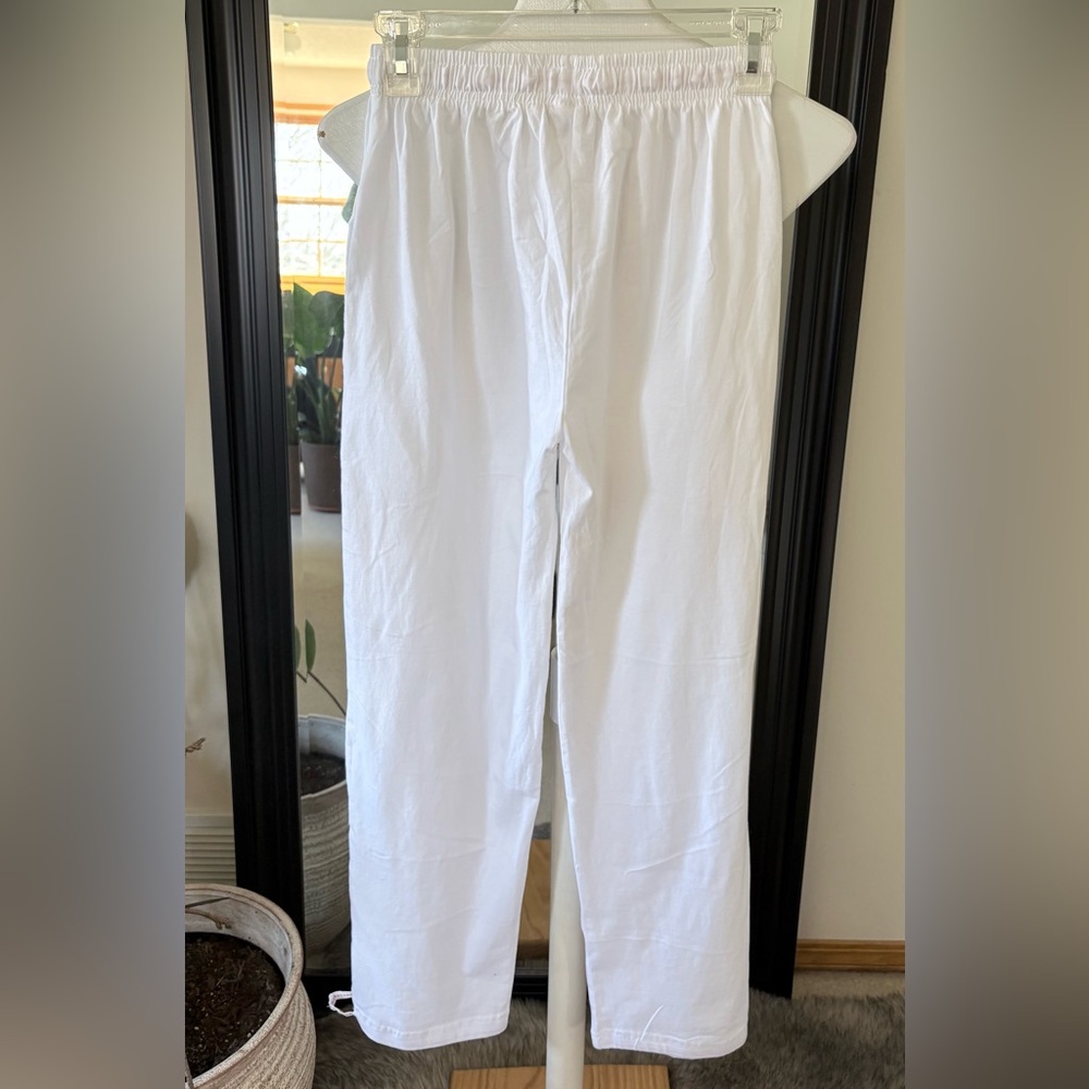 ISHA Organic Cotton White Lounge Sleep Pants - Picture 3 of 3